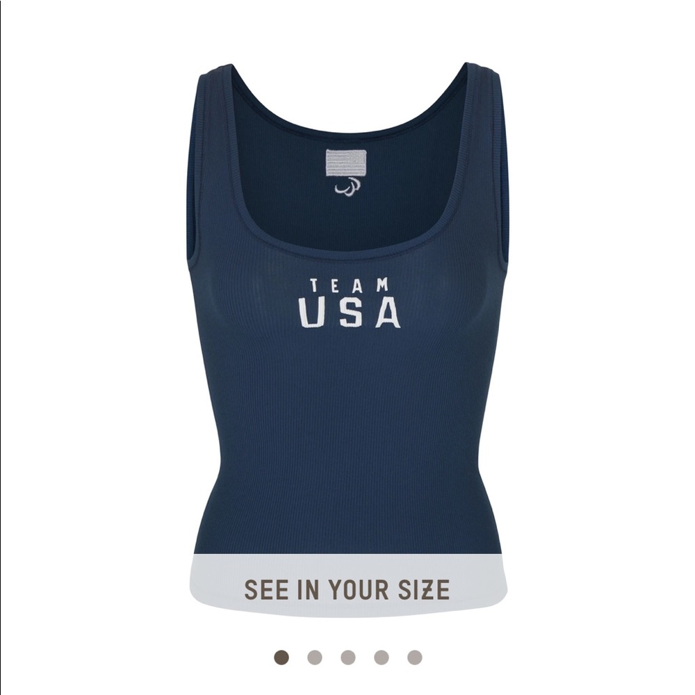 SKIMS Team USA Olympic Capsule Ribbed Tank Navy XS